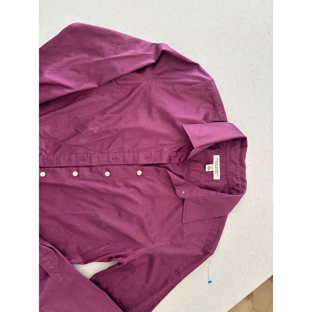 Banana Republic Non-Iron Fitted Shirt Womens Size 12 Purple Stretch Button - Picture 3 of 12